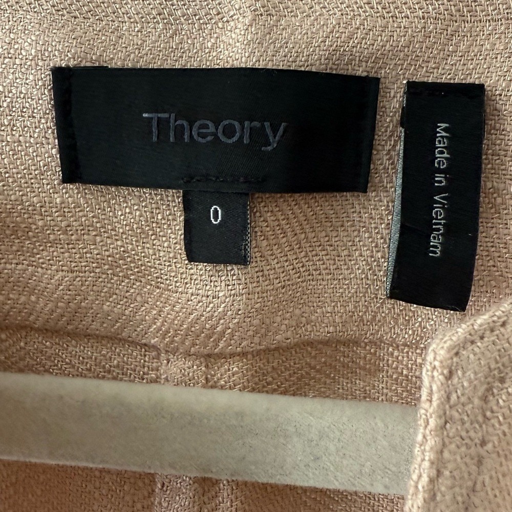 Theory Sleeveless Tan Shift Dress Linen Blend Size 0 - Picture 13 of 14